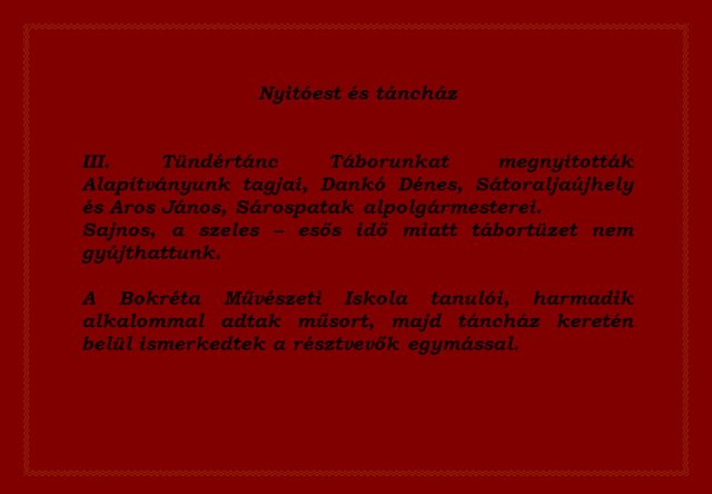 Nyitóest és táncház