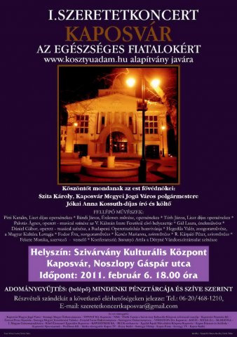 I. Szeretetkoncert Kaposvár - az egészséges fiatalokért